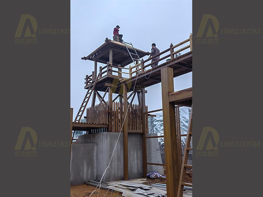 山海关古城景区舞美道具做旧