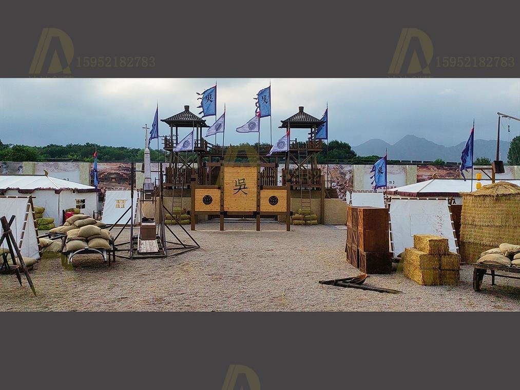 山海关古城景区舞美道具做旧