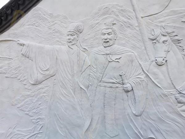 南京清凉山武侯祠水泥浮雕