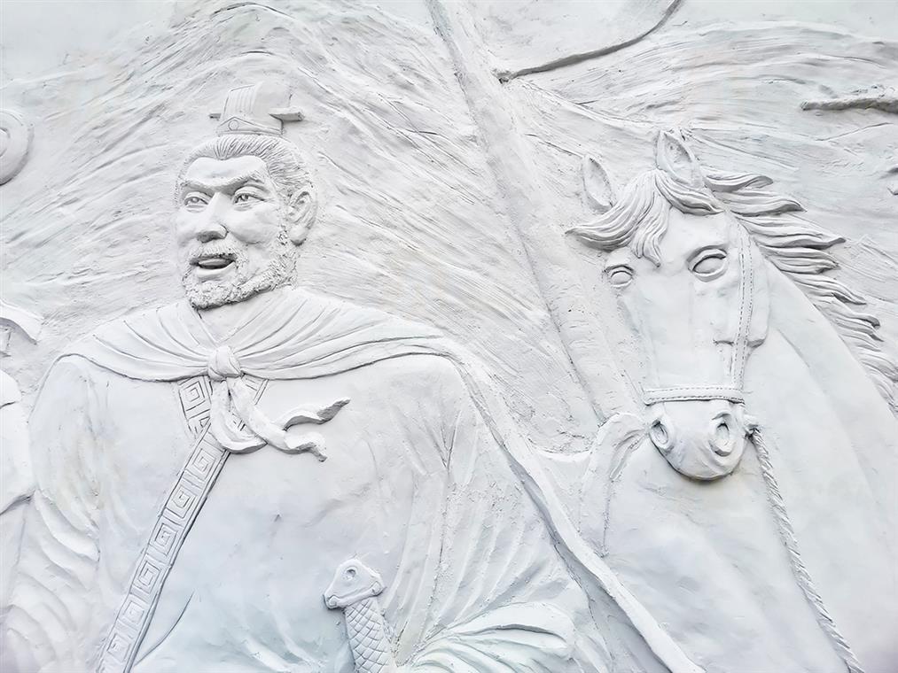 南京清凉山武侯祠水泥浮雕