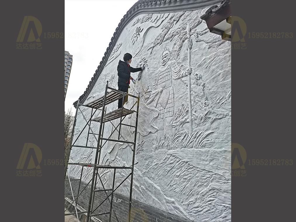 南京清凉山武侯祠水泥浮雕
